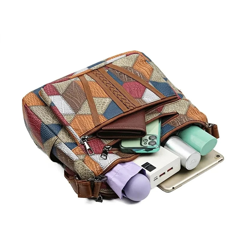 Frieda | Damen Handtasche aus Leder im künstlerischen Design