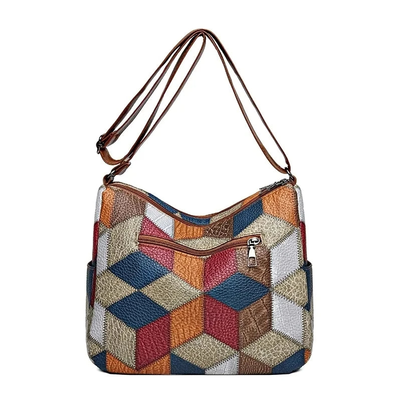 Frieda | Damen Handtasche aus Leder im künstlerischen Design