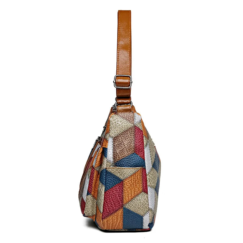 Frieda | Damen Handtasche aus Leder im künstlerischen Design