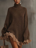 Emma | Damen Herbst-Strickkleid mit Spitzendetails für Hochzeitsgäste