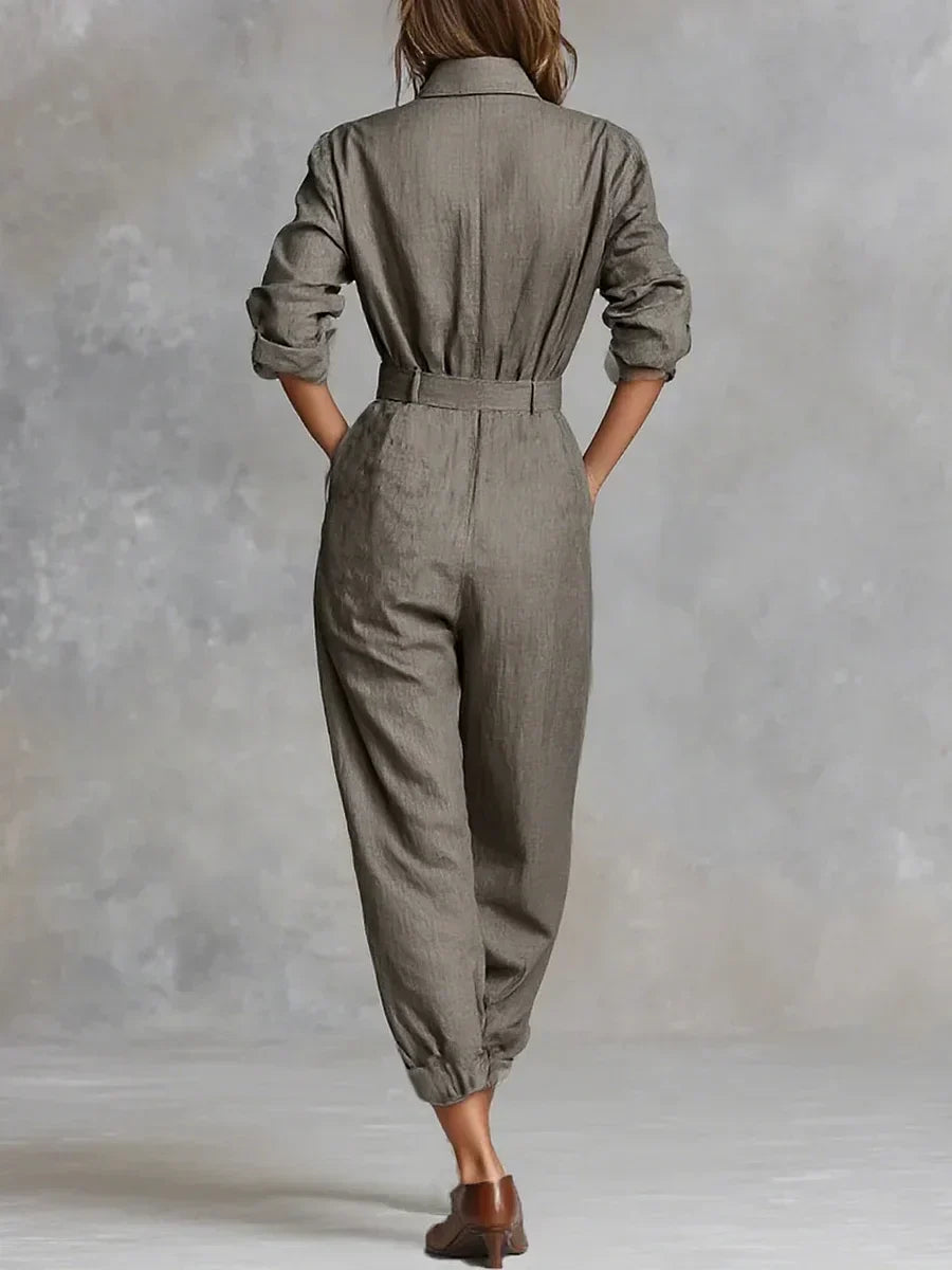 Luisa | Damen Herbstkleid aus Leinen-Baumwolle, Lockerer Schnitt