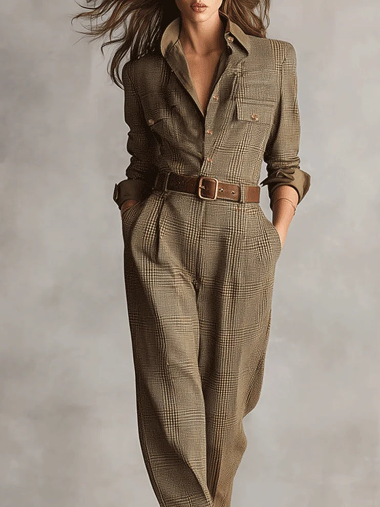 Laura | Damen Herbstkleid im eleganten Jumpsuit-Schnitt