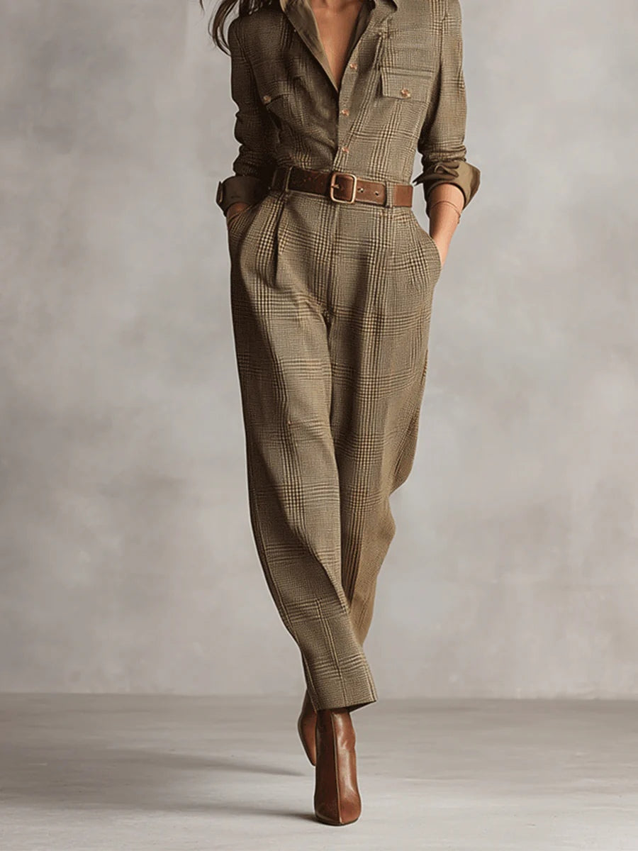 Laura | Damen Herbstkleid im eleganten Jumpsuit-Schnitt