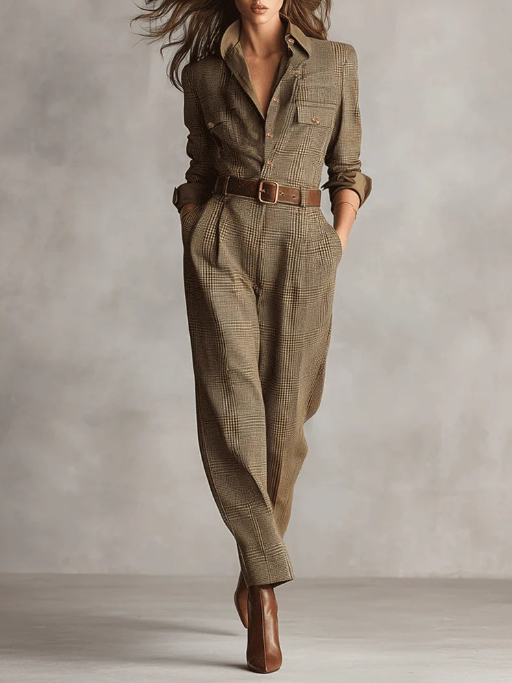 Laura | Damen Herbstkleid im eleganten Jumpsuit-Schnitt