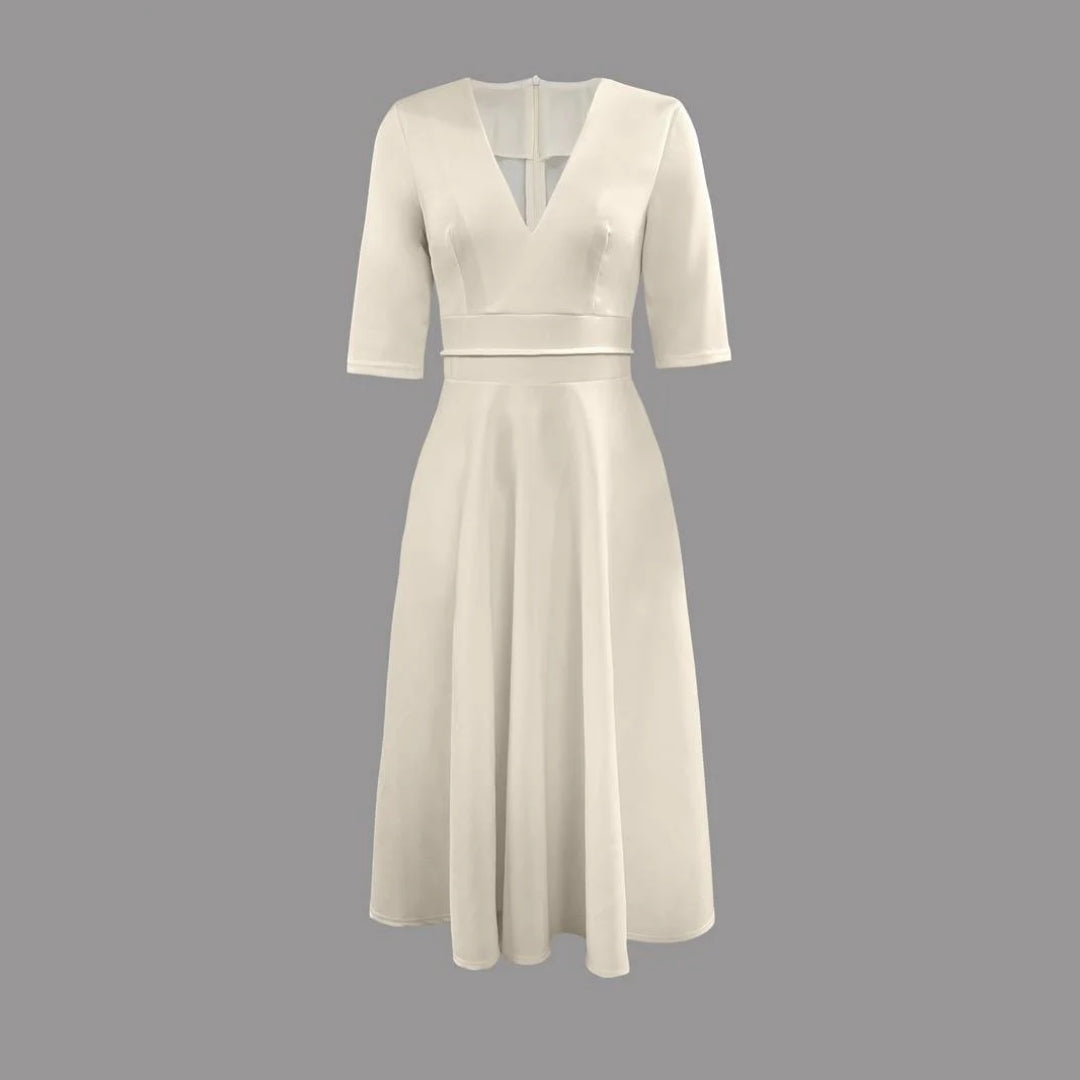 Greta | Damen Hochzeitsgast Elegantes Ausgestelltes Midikleid