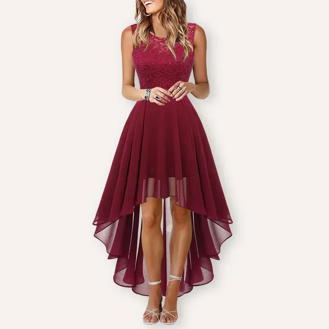 Elena | Damen Hochzeitsgast Elegantes Fließendes Midikleid