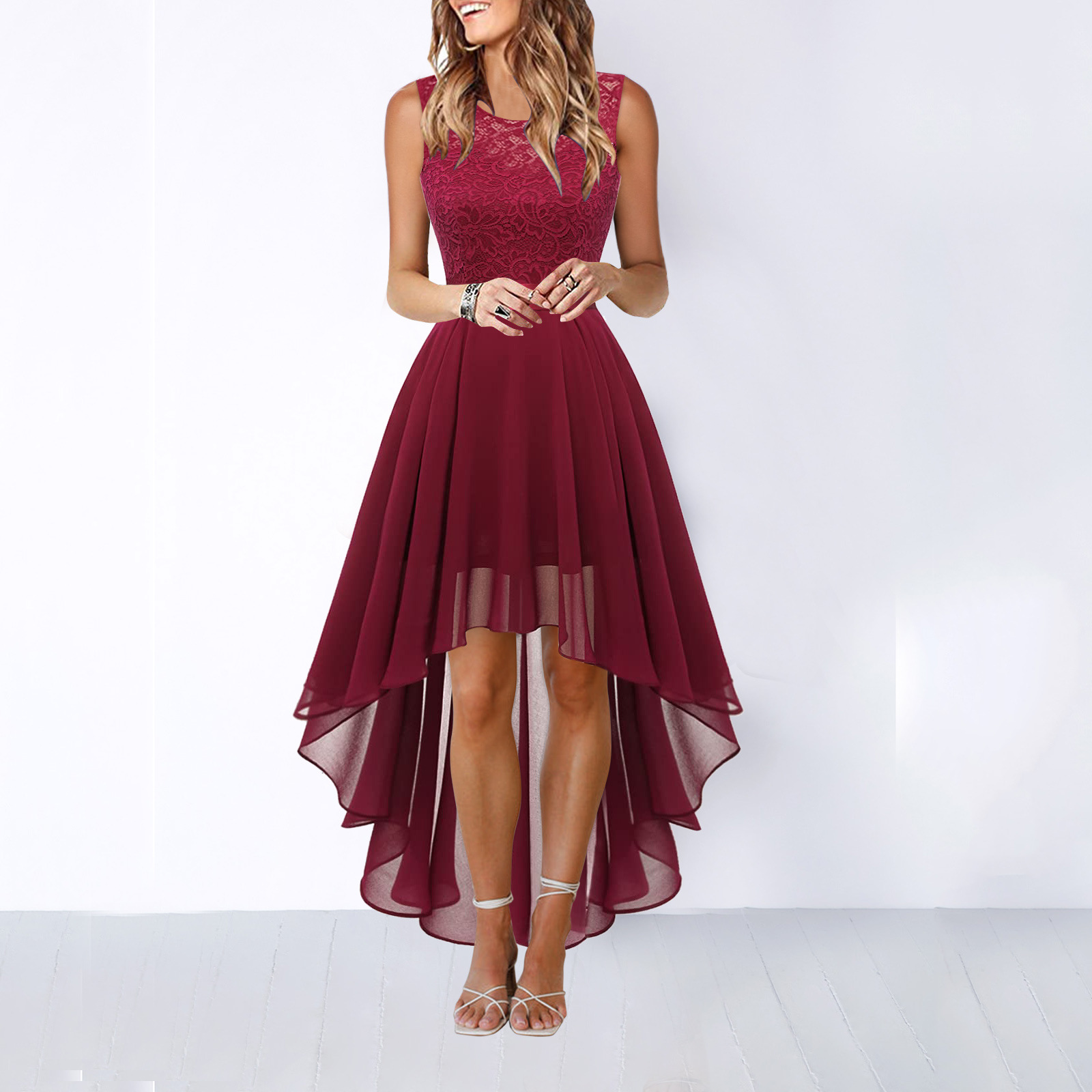 Elena | Damen Hochzeitsgast Elegantes Fließendes Midikleid
