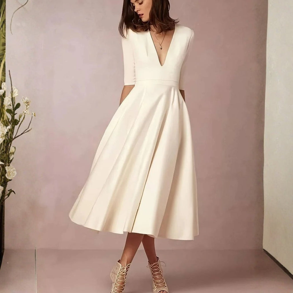Frieda | Damen Hochzeitsgast Stilvolles Feminines Midikleid