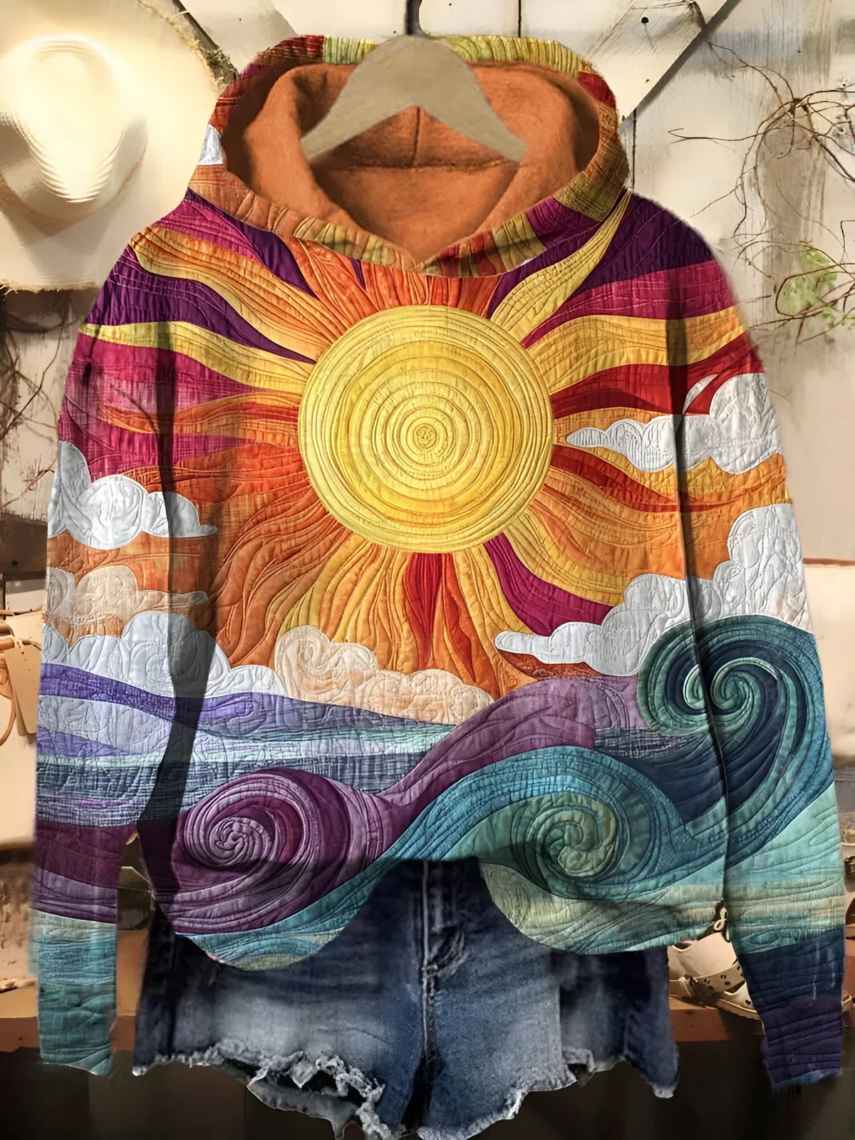 Ella | Damen Hoodie mit Vintage-Charakter und farbenfrohem Design