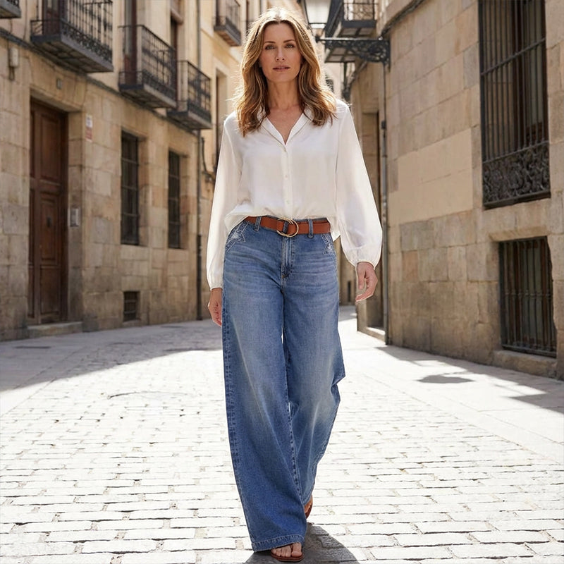 Luisa | Damen Jeans Hochbund im Vintage-Stil