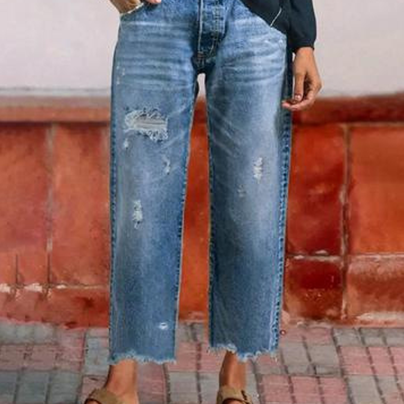 Ida | Damen Jeans kurz im klassischen Retro-Stil