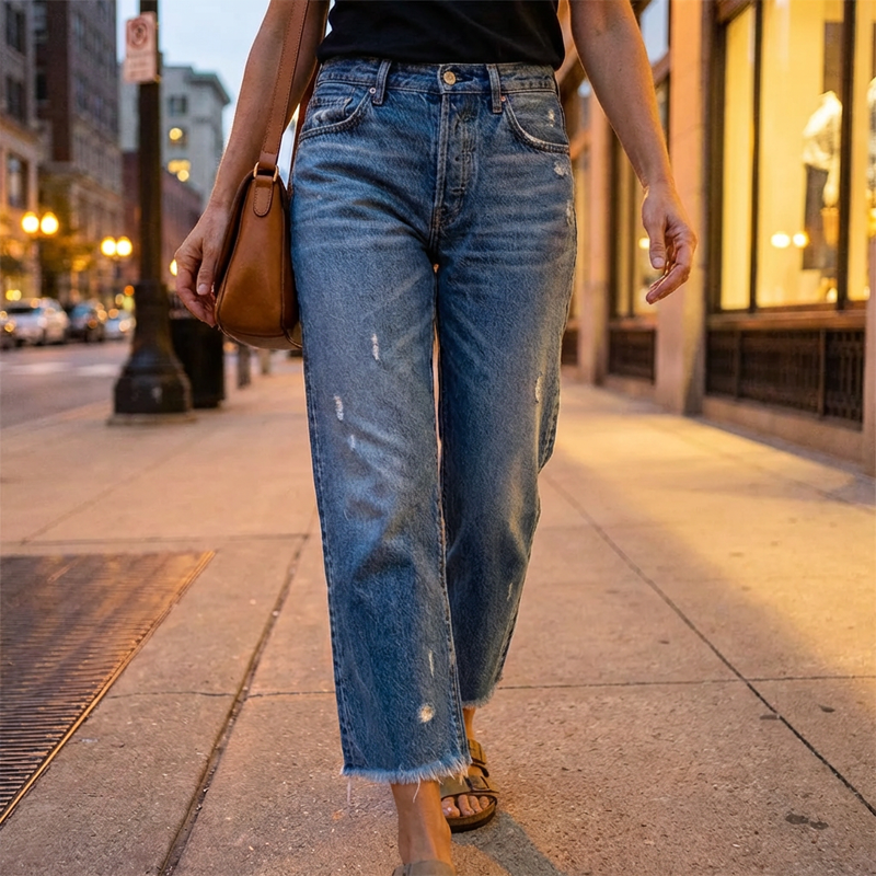 Ida | Damen Jeans kurz im klassischen Retro-Stil