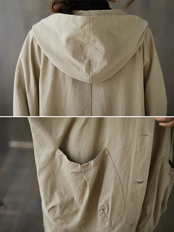 Pauline | Damen Klassischer Langer Wasserdichter Trenchcoat