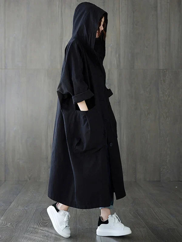 Pauline | Damen Klassischer Langer Wasserdichter Trenchcoat