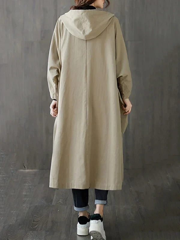 Pauline | Damen Klassischer Langer Wasserdichter Trenchcoat