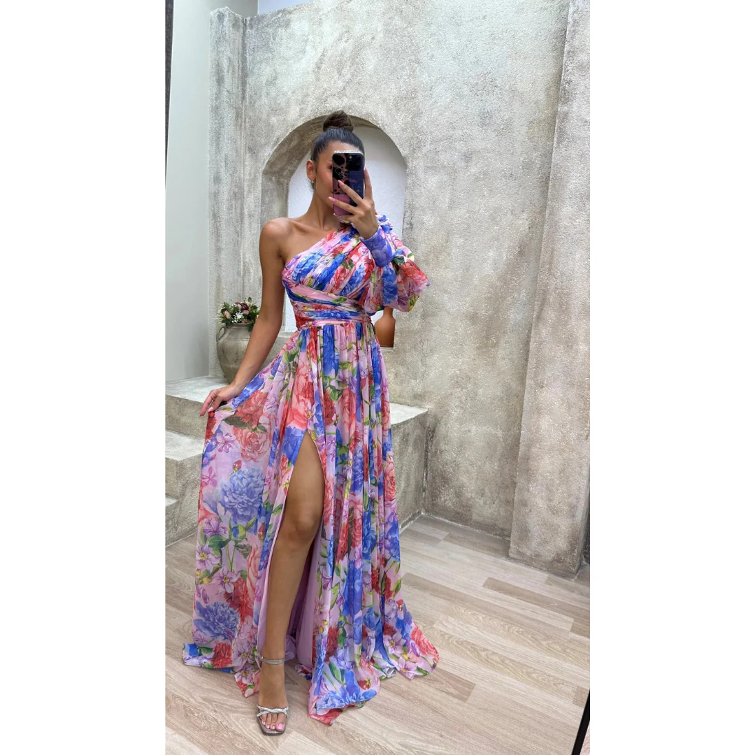 Damen Kleid für besondere Anlässe - Maxi-Abendkleid Blumen