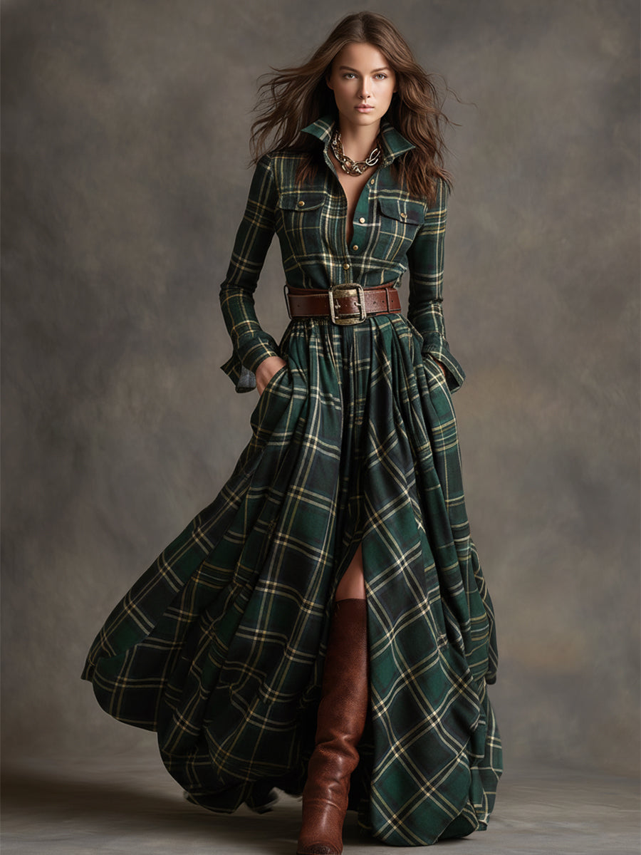 Julia | Damen Kleid Herbst elegant mit Gürtel