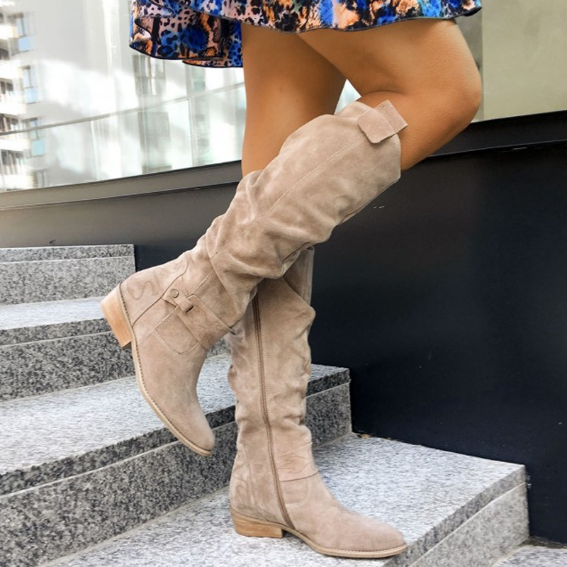 Alina | Damen Kniehohe Lederstiefel für Alltag