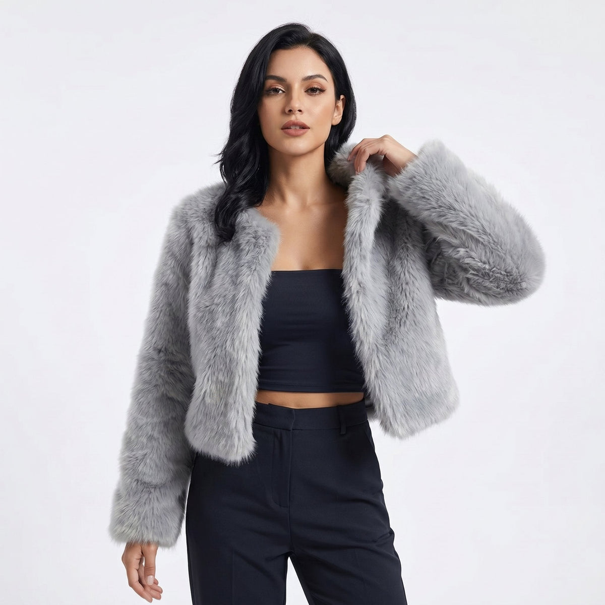 Matilda | Damen Kurze Jacke aus Kunstfell für den Herbst