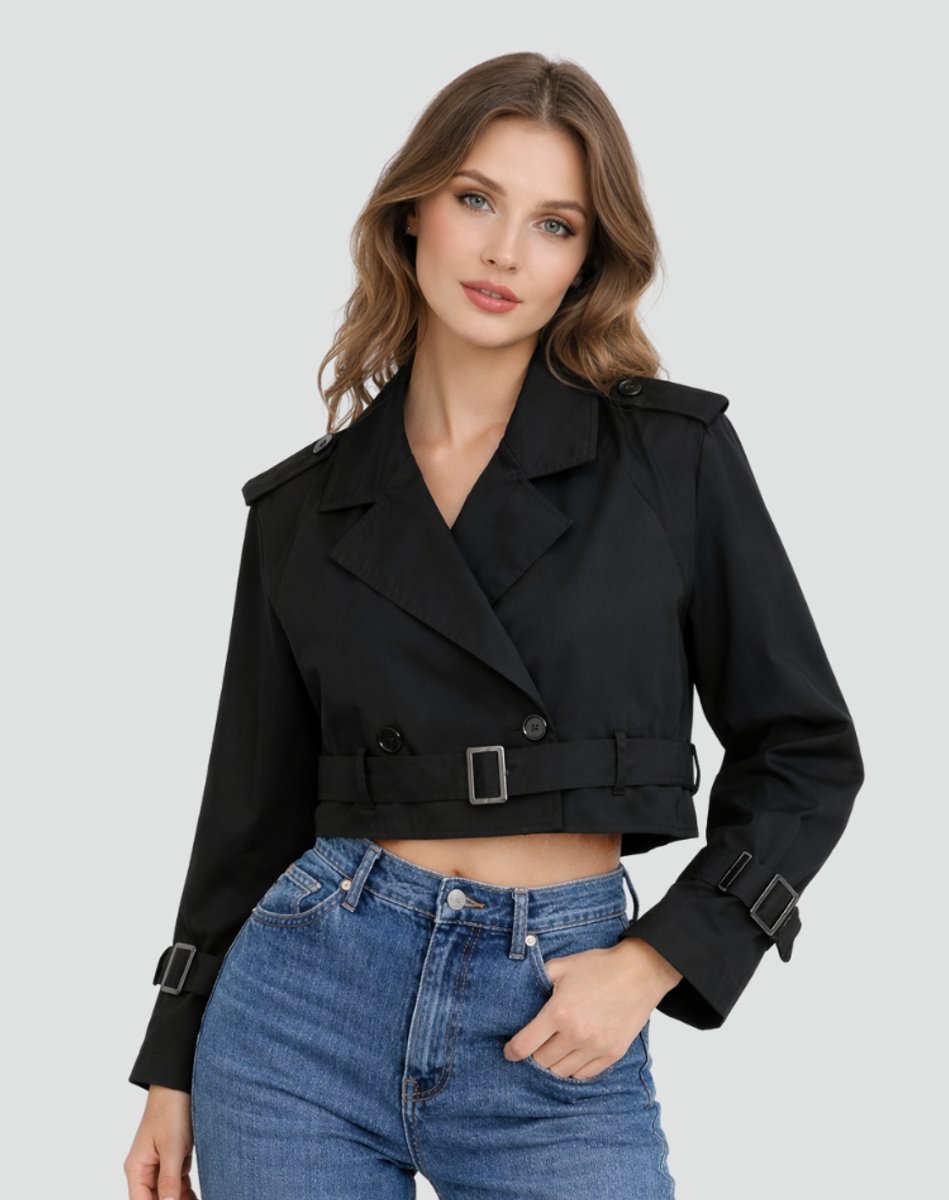 Marlene | Damen Kurze Jacke im eleganten Trench-Stil