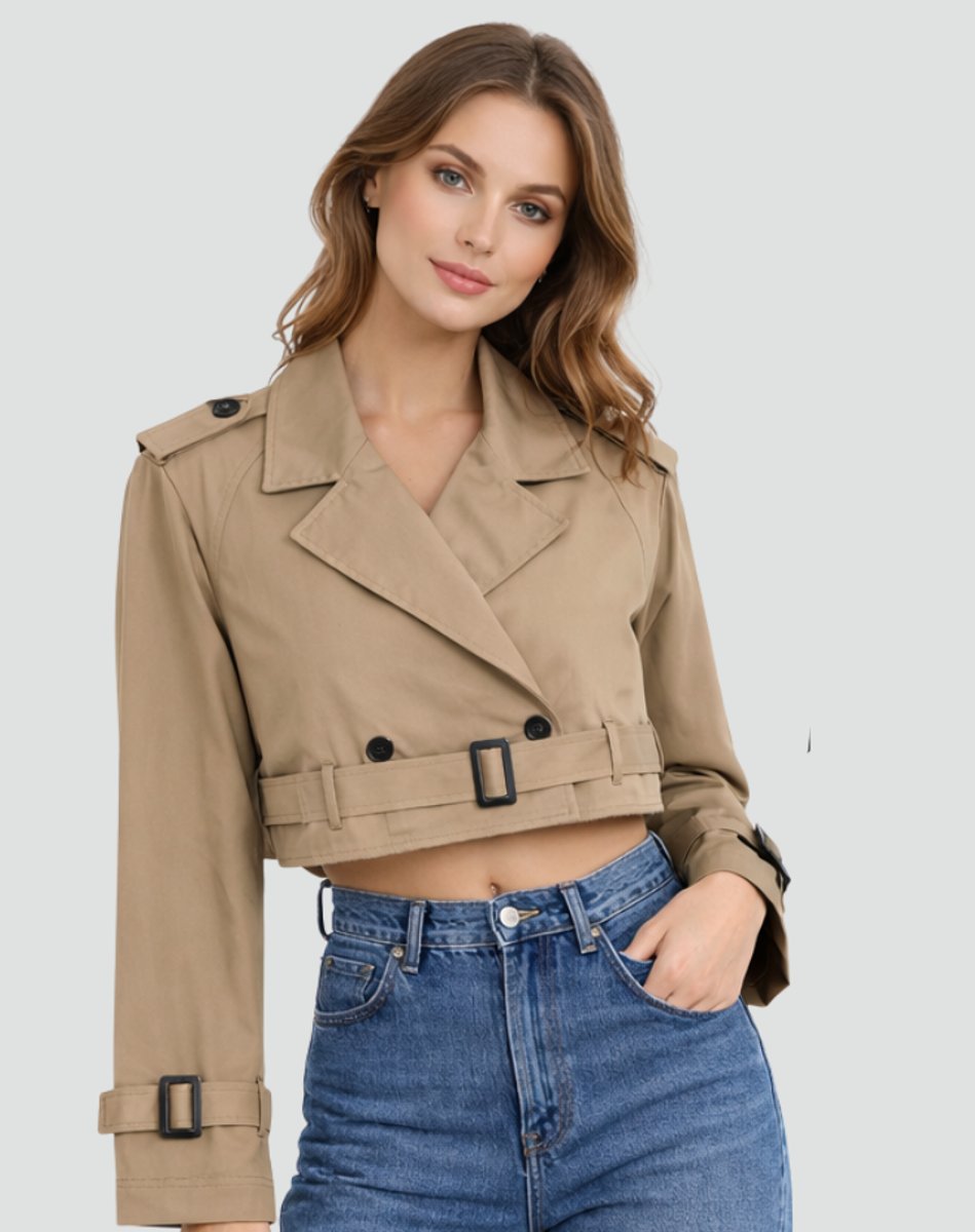 Marlene | Damen Kurze Jacke im eleganten Trench-Stil