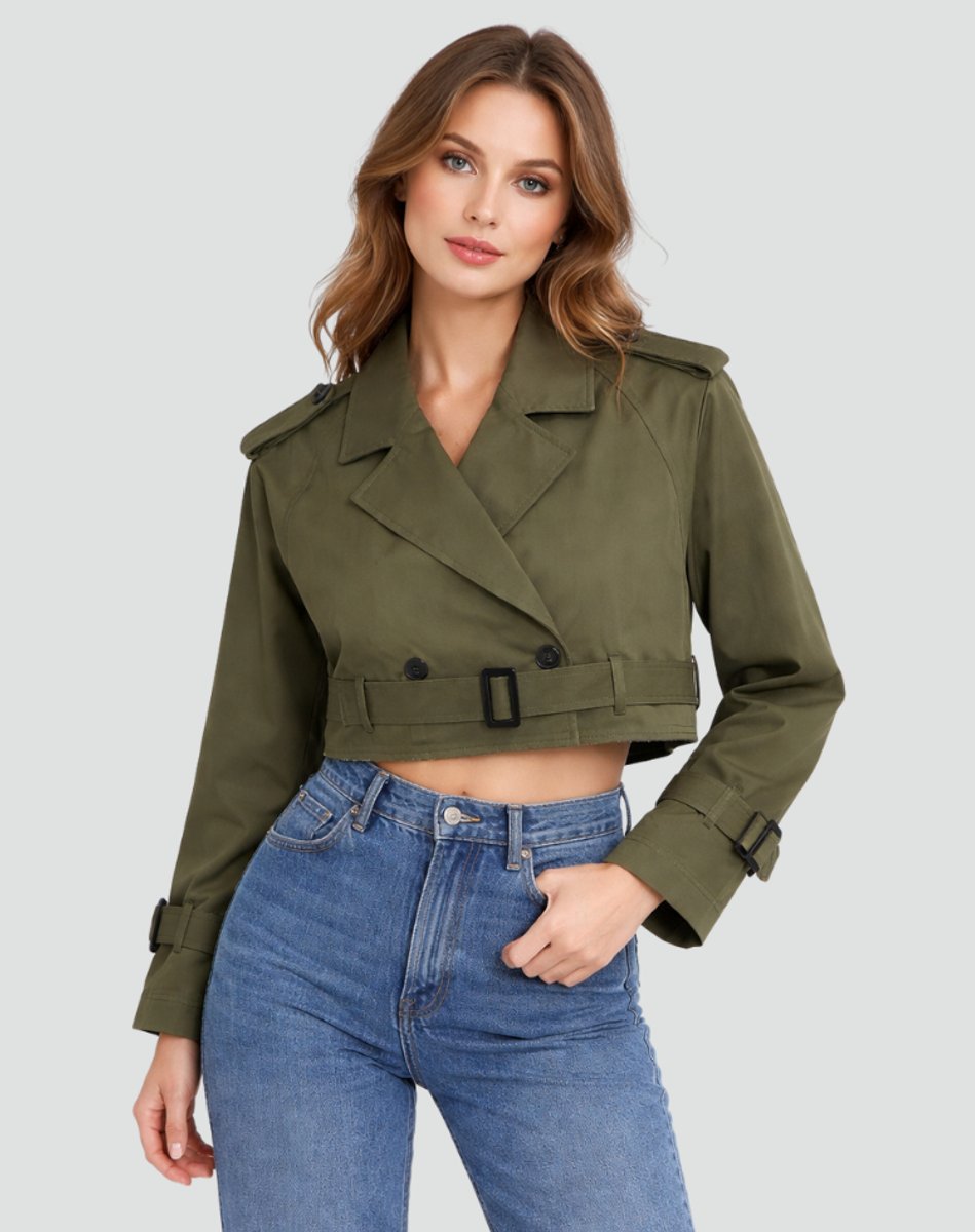 Marlene | Damen Kurze Jacke im eleganten Trench-Stil