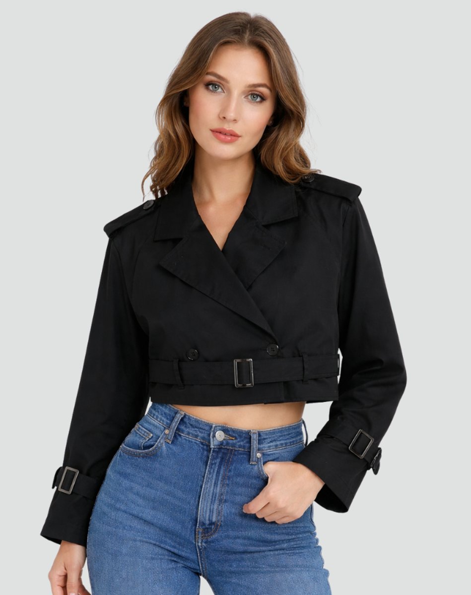 Marlene | Damen Kurze Jacke im eleganten Trench-Stil
