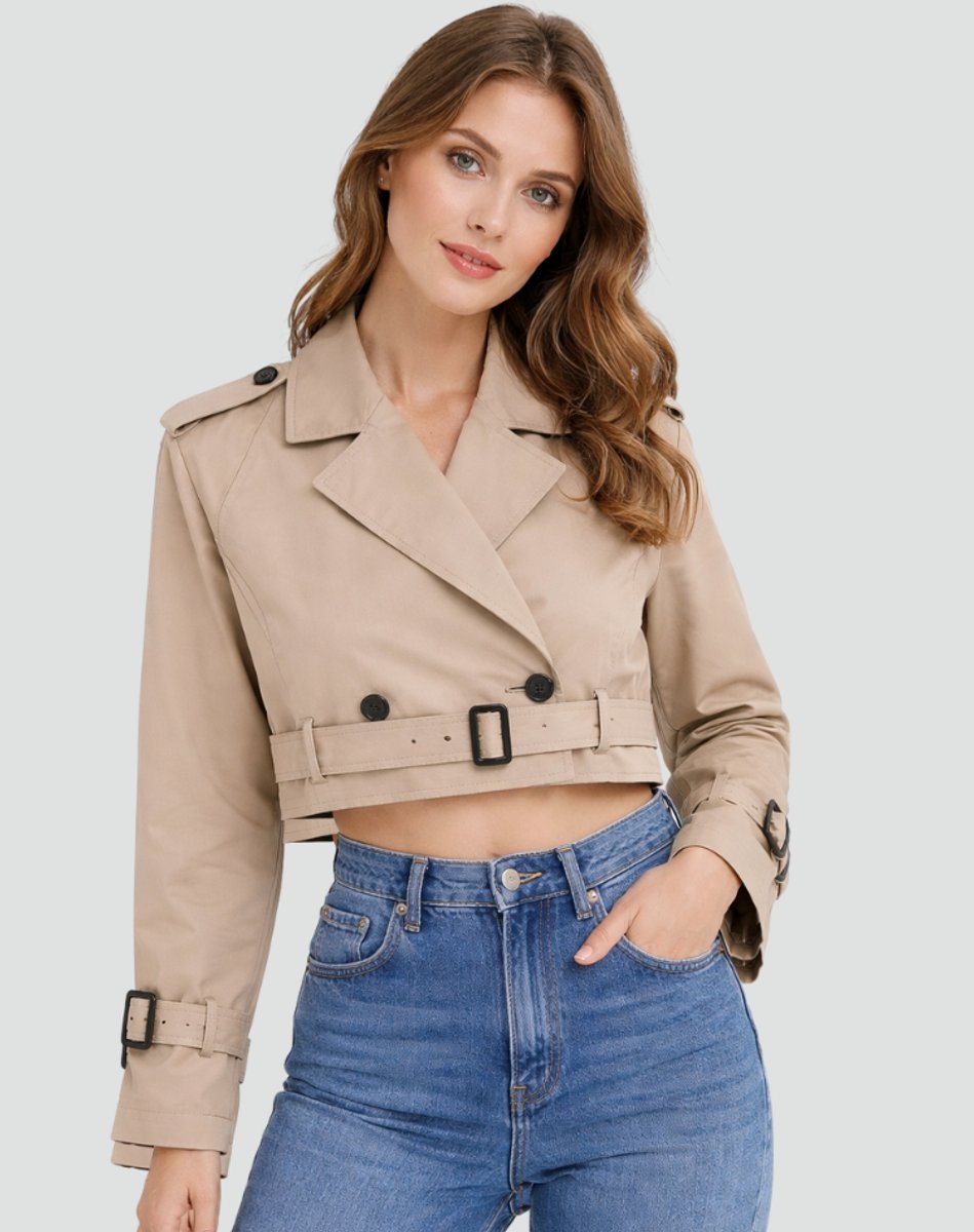Marlene | Damen Kurze Jacke im eleganten Trench-Stil