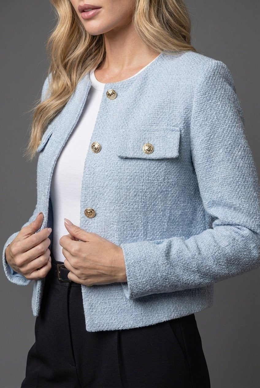 Carla | Damen Kurze Jacke im klassischen Tweed-Stil