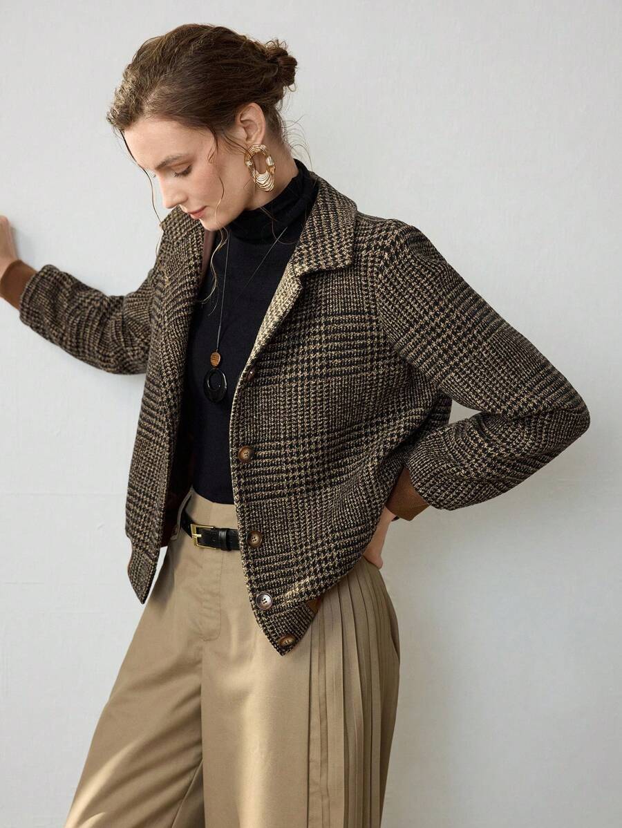 Johanna | Damen Kurze Jacke im Tweed-Stil für Herbst
