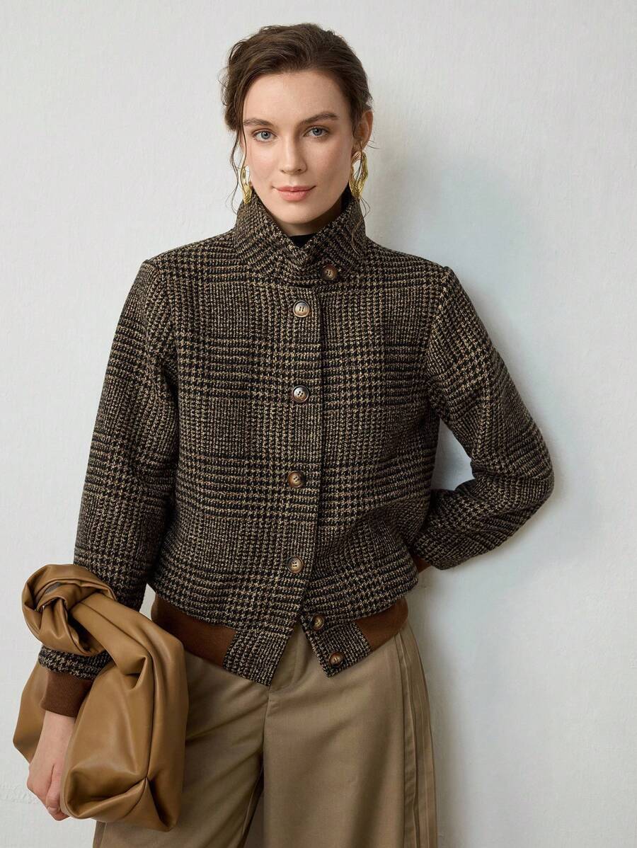 Johanna | Damen Kurze Jacke im Tweed-Stil für Herbst