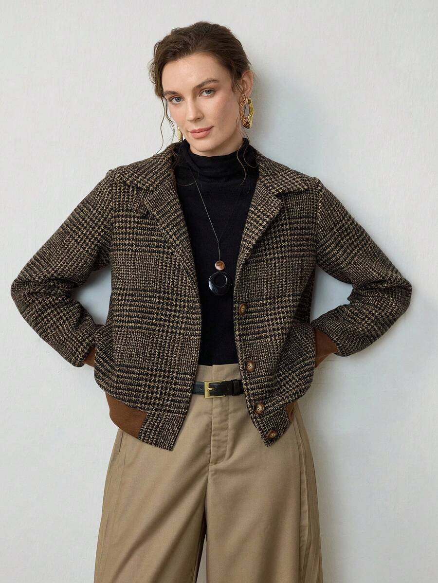 Johanna | Damen Kurze Jacke im Tweed-Stil für Herbst