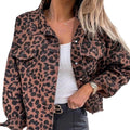 Elisa | Damen Kurze Jeansjacke mit Leoparden-Print