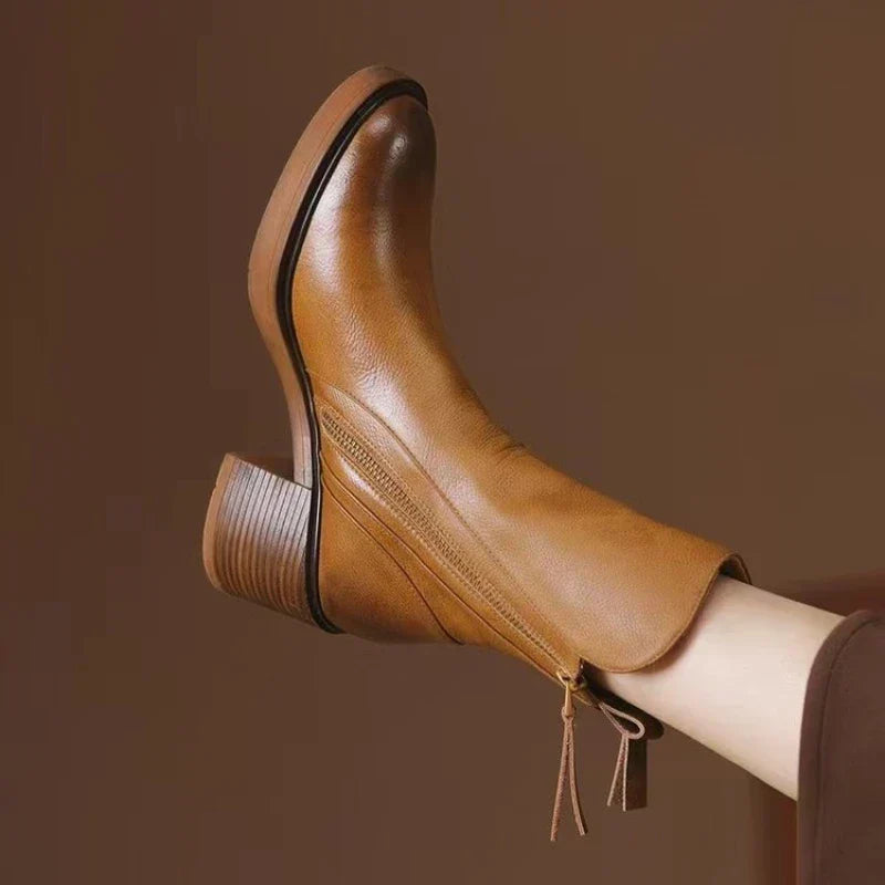 Amelie | Damen Kurzstiefel mit Blockabsatz für Herbst