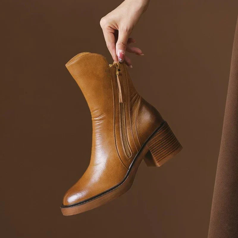 Amelie | Damen Kurzstiefel mit Blockabsatz für Herbst