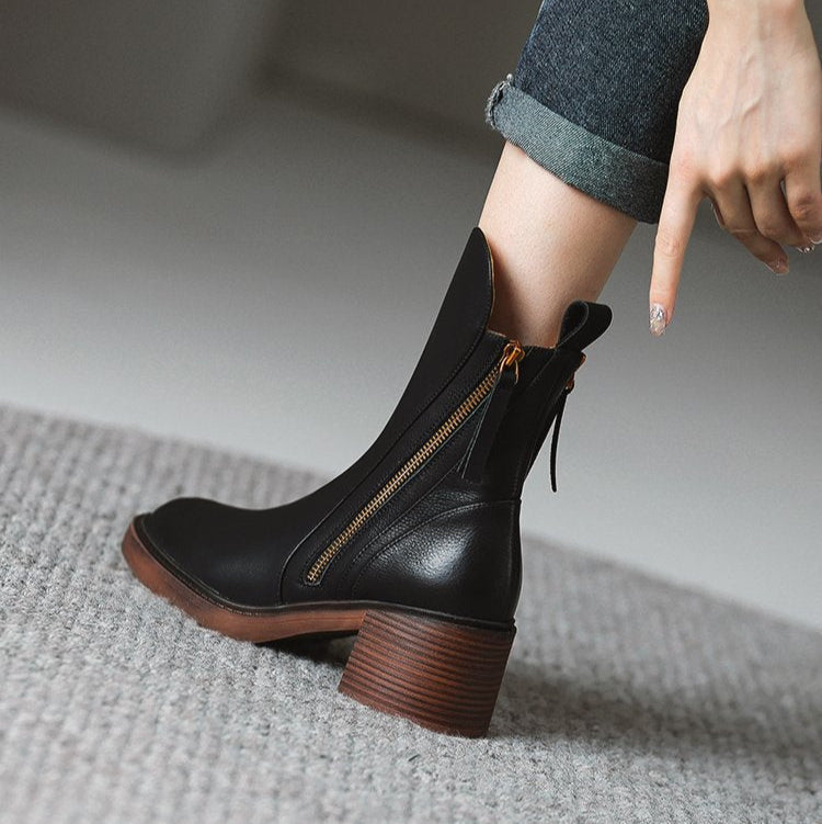 Amelie | Damen Kurzstiefel mit Blockabsatz für Herbst