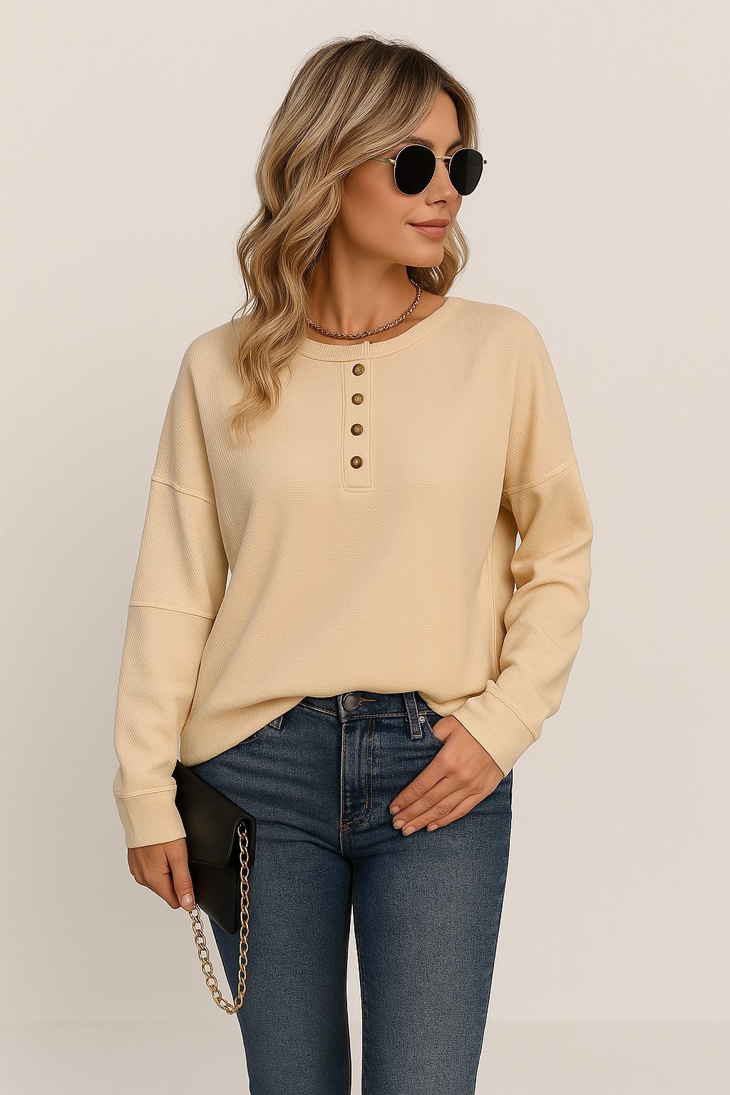 Pauline | Damen Langarm Bluse für den Alltag