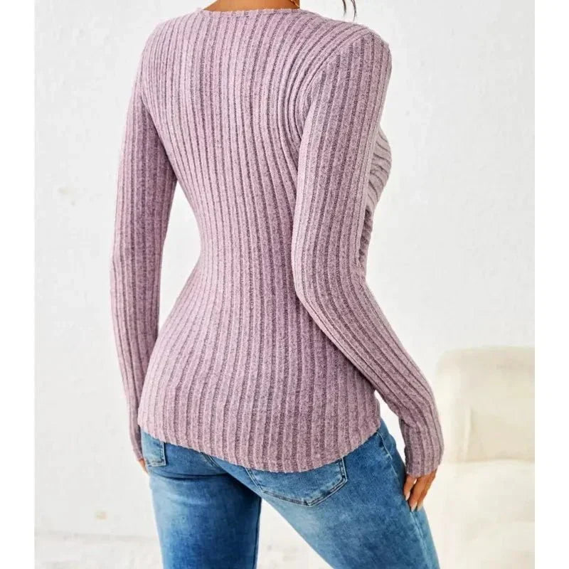 Matilda | Damen Langarm-Wickelbluse mit V-Ausschnitt