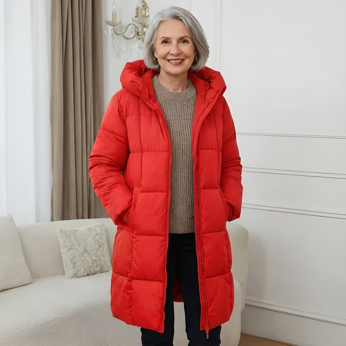 Laura | Damen Lange Leichte Pufferjacke für Herbst