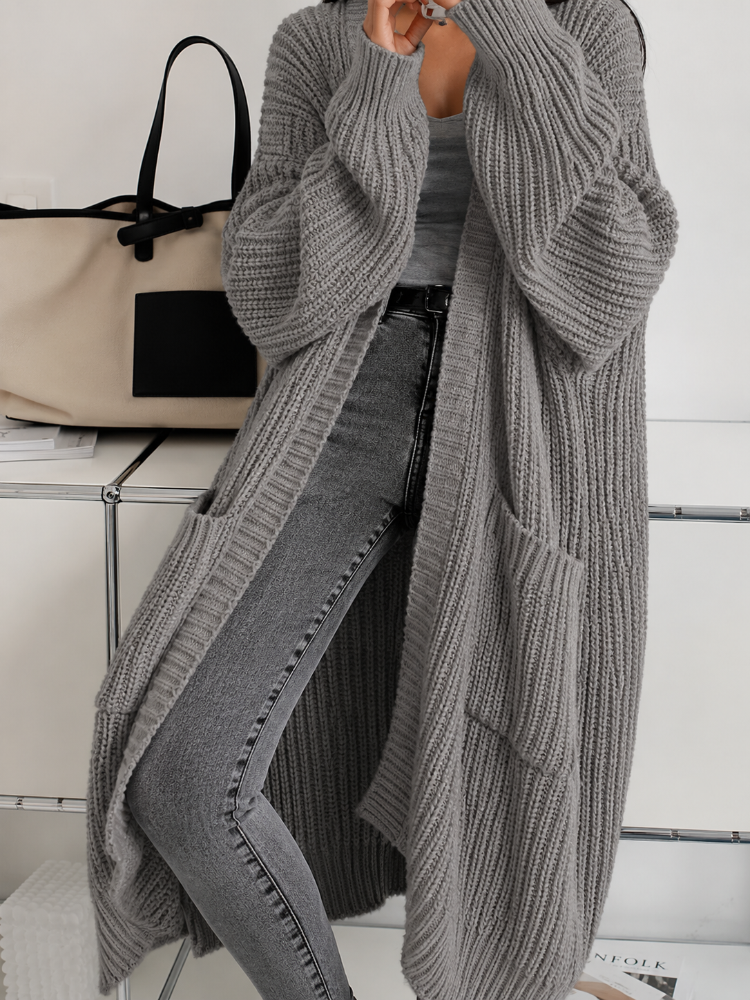 Marlene | Damen lange Oversized-Strickjacke für den Herbst