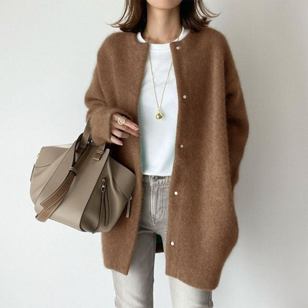 Alina | Damen lange Strickjacke für Alltag