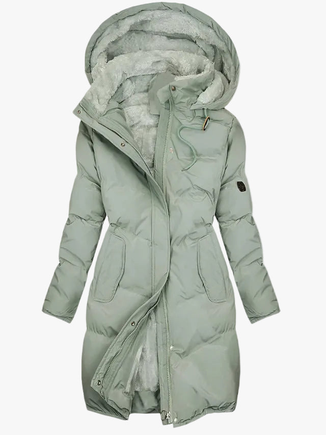 Ella | Damen lange warme Puffer-Jacke für Herbst
