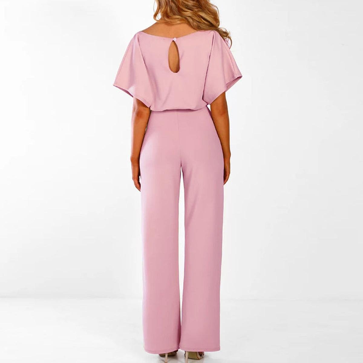 Greta | Damen Lässiger Kurzarm-Jumpsuit-Set für Sommer