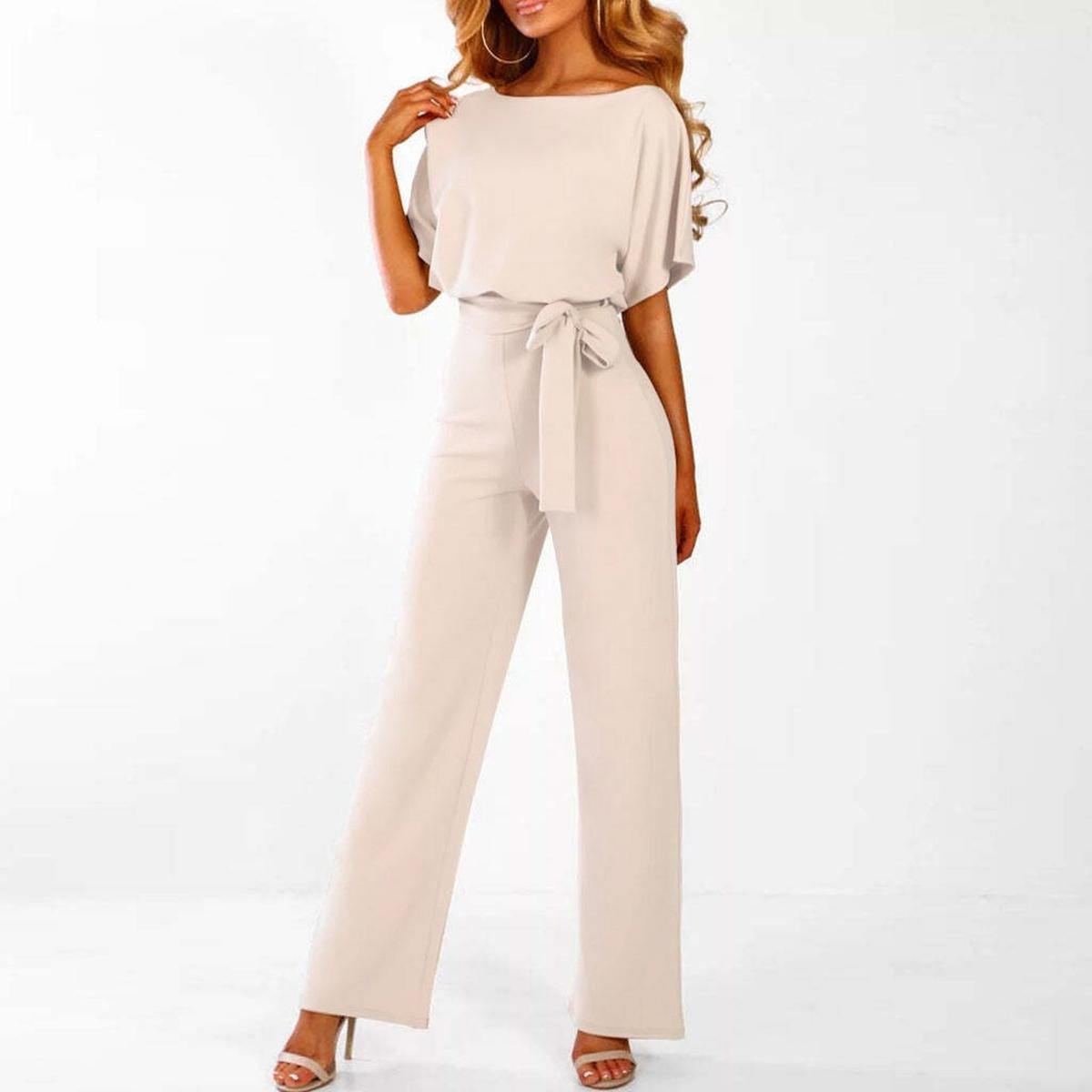 Greta | Damen Lässiger Kurzarm-Jumpsuit-Set für Sommer