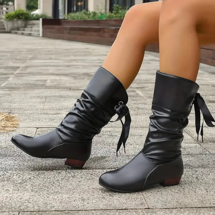 Sophia | Damen Leder Schnürstiefel für Herbst