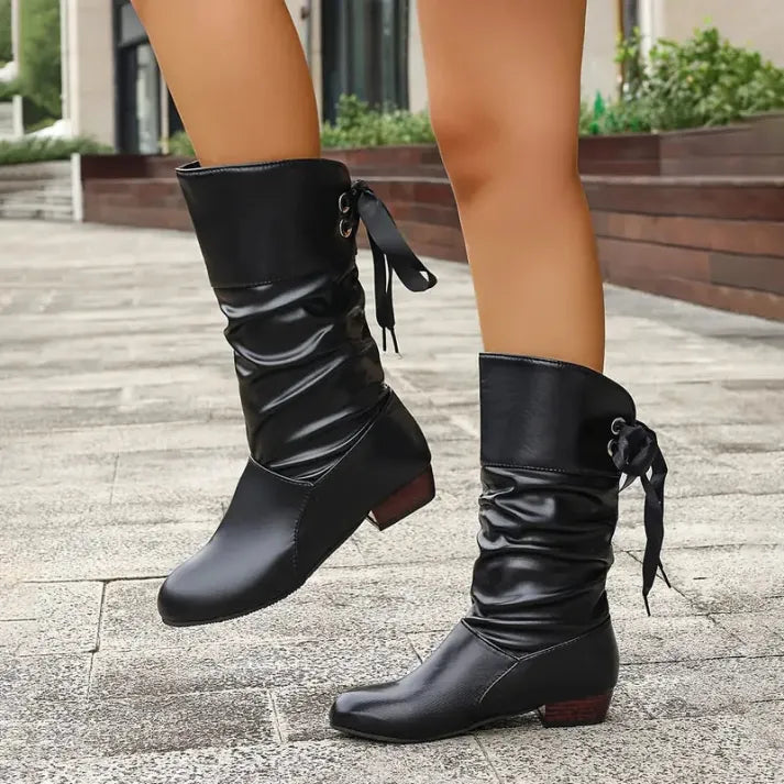 Sophia | Damen Leder Schnürstiefel für Herbst