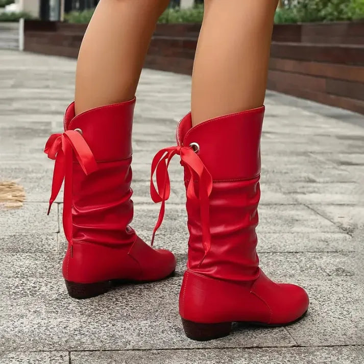 Sophia | Damen Leder Schnürstiefel für Herbst