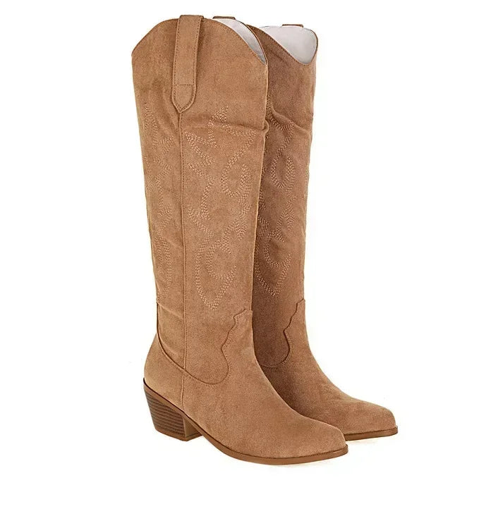 Ida | Damen Lederstiefel im Cowboy-Stil