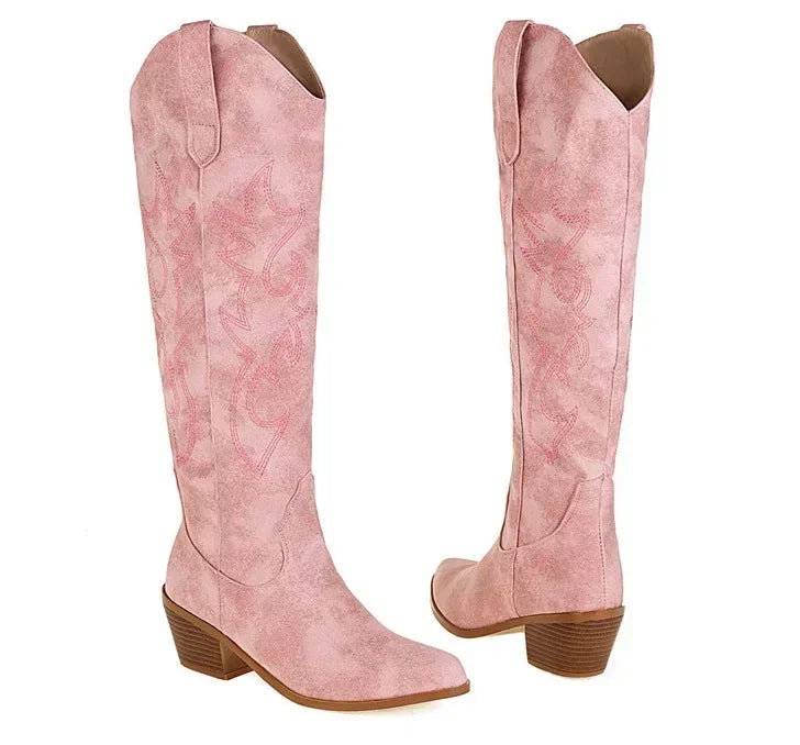 Ida | Damen Lederstiefel im Cowboy-Stil