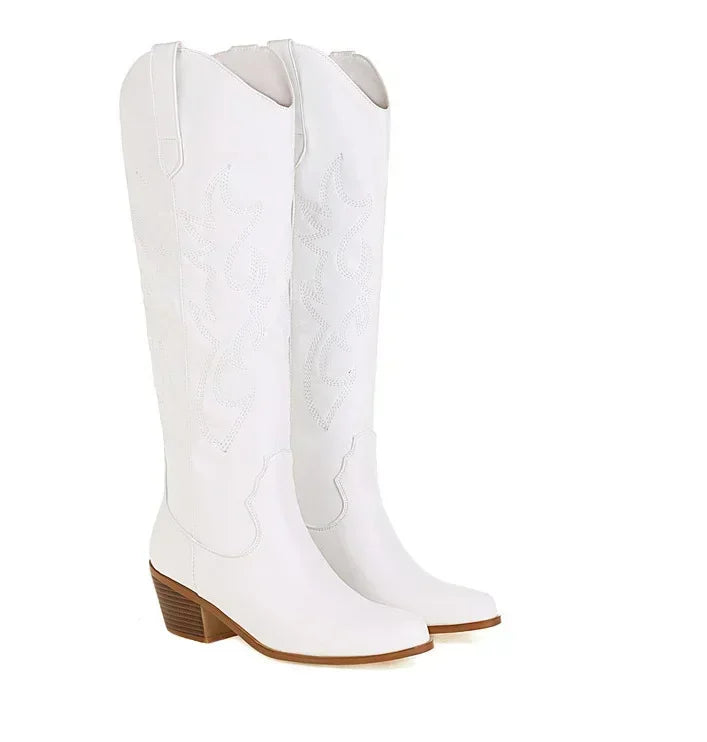 Ida | Damen Lederstiefel im Cowboy-Stil